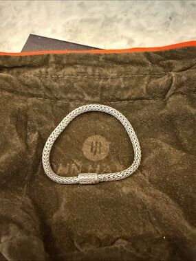 John Hardy Silver Woven Chain Bracelet